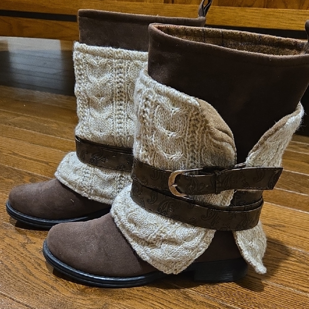 Cozy Brown and Cream Women's Boots